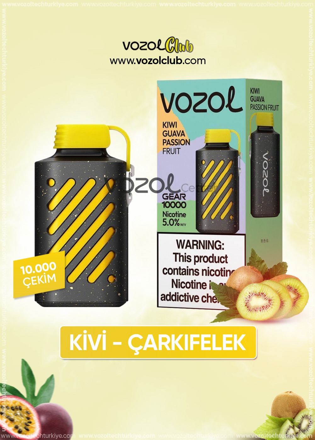 Vozol 10000 Kiwi Guava Passion Furit